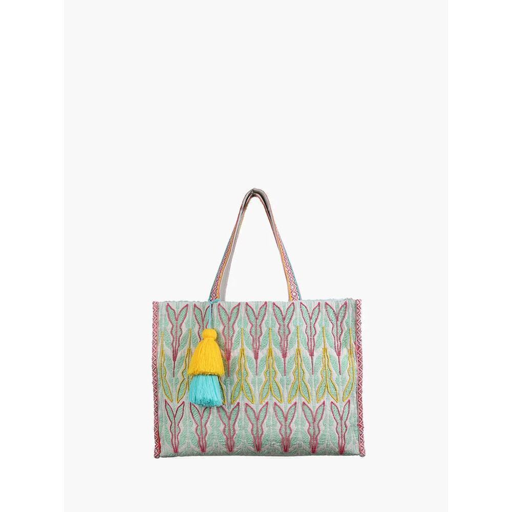 Boho Tote - Sage and Pink